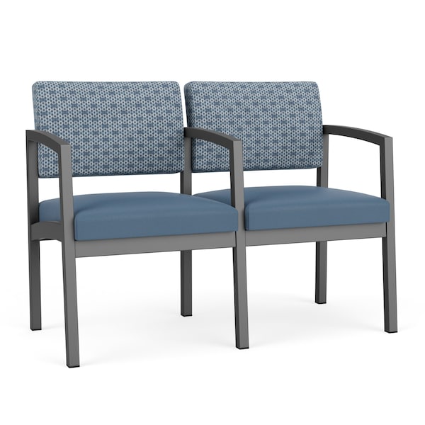 Lesro Lenox 2 Seat Tandem Seating W/ Arm, 43.5 in W 24.5 in L 32 in H LS2103 - main